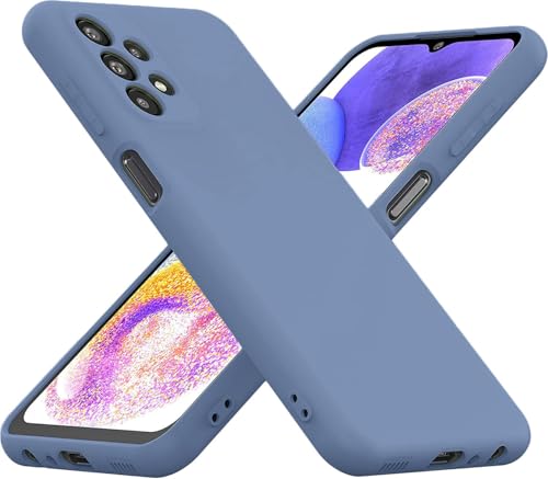 Image of DIZORO Microfiber Candy Case Compatible for Samsung Galaxy A32 4G Shockproof Slim Back Cover Liquid Silicone Bumper Camera Protective Phone Cover (Lavender Grey)