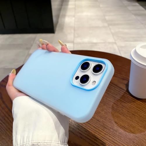 Coque iPhone 15 Plus silicone bleu anti-choc et douce