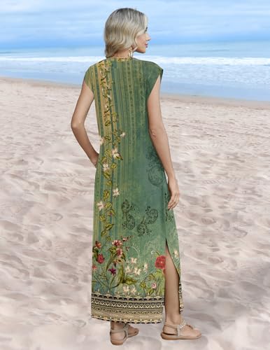 Image of Zeagoo Summer Dresses for Women 2026 Long Maxi Sundresses Loose Split Wrinkle-Free Beach Travel Vacation Clothes