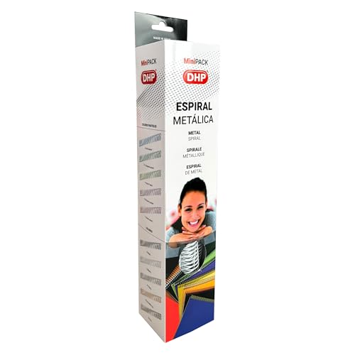 DHP   Espiral Metálica para encuadernar, paso 5:1, 16 mm, Blanco (MiniPACK Caja 25 unidades)