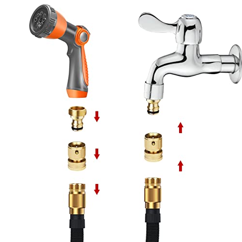 Mdlufee 2 Pcs Garden Hose Quick Connector,3/4 inch Male Thread Tap Connector,Threaded Faucet Adapter, 2pcs 3/4 Inch Male Thread - Image 4