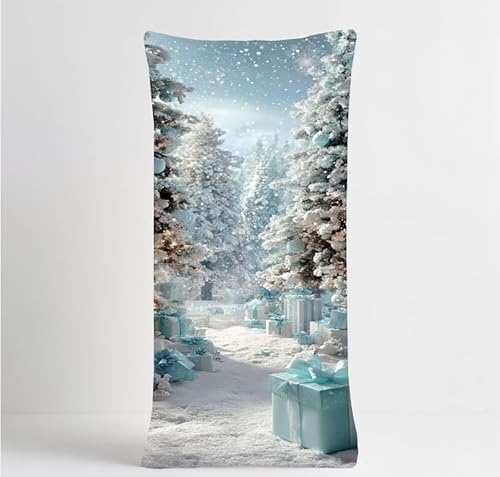 Blanco Funda Almohada 150x50cm, Escena De Nieve Largo Funda de Almohada para Dormir de Lado Cómoda, Fundas Cojines Terciopelo Suave y Transpirable con para Sofa Decoracion Hogar, Regalo Mujer P-7481
