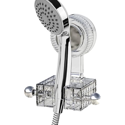 調整可能な吸盤式シャワーホルダー | 頑丈なサポートブラケットアクセサリー - 壁取り付けシャワーヘッドホルダー | バスルーム、家庭の壁、室内用ルーファ、スポンジ、キッチン向け