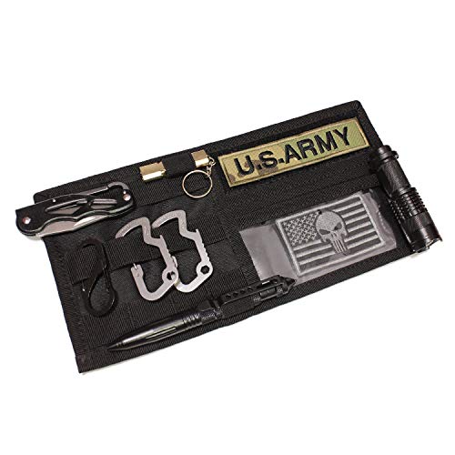 WYNEX Car Sun Visor Organizer with MOLLE Panel | Universal Car Storage Pouch Compatible Sedan Suvs and Vans | for Small Tools Glasses & Documents