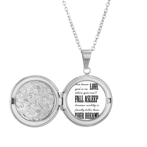 Cadeau d'anniversaire : collier avec médaillon citation amour anglais