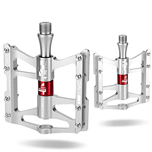 ROCKBROS 4 Bearings Mountain Bike Pedals MTB Padals Platform Flat Bike Pedals Aluminum Alloy 9/16