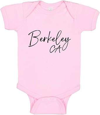 TATY Kids Script Berkeley California Baby Infant One Piece Bodysuit 6 Months Light Pink