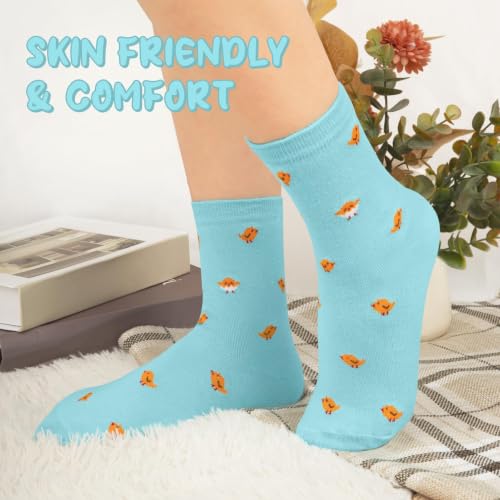 Image of Chalier 5 Pairs Socks for Women, Fun Cat Dog Animal Funny Socks Gifts | Soft Cotton, Elastic Cuff, Cute Novelty Pattern, Exquisite Hosiery, Birthday Gifts for Girl Mom Lovers, Fit Shoe Size 5-9