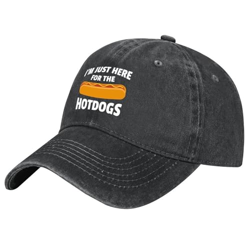 Image of I'm JUST HERE for The Hotdogs Hats for Men Baseball Caps Trendy Washed Workout Hats Light Weight