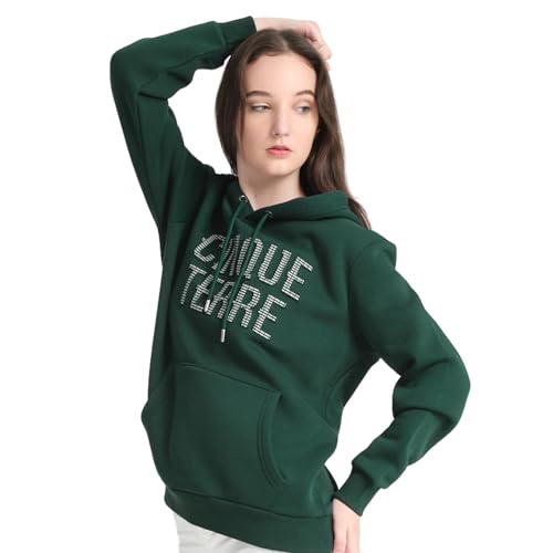 Sweat à capuche unisexe vert forêt DIVINA hoodie coton coupe regular fit