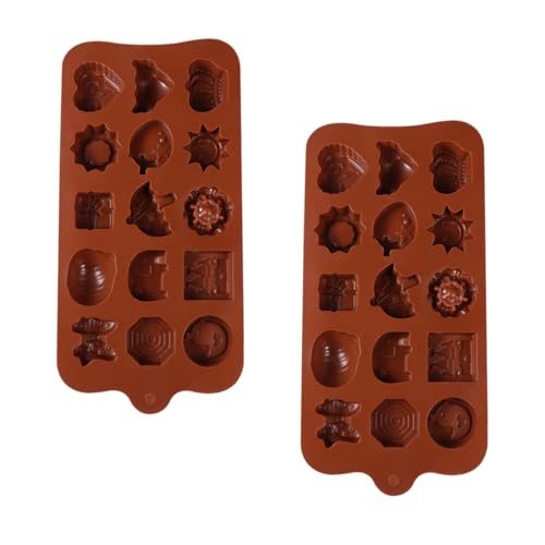 CLISPEED 2 Unidades Moldes de Silicona Color Aleatorio para Chocolate Diseño, Fácil Desmoldado y Limpieza, para Repostería Profesional y Elaboración de Dulces