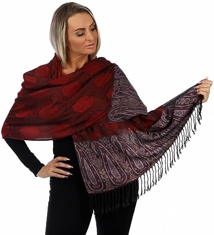 Bufanda De Lana De Cachemir Con Bordado Sozni Intrincado Para