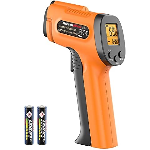 ThermoPro TP30 Infrared Thermometer Gun, Laser Thermometer for Cooking, Pizza Oven, Griddle, Engine, HVAC, Laser Temperature Gun with Adjustable Emissivity & Max Measure -58°F ~1022°F (Not for Human) Cover