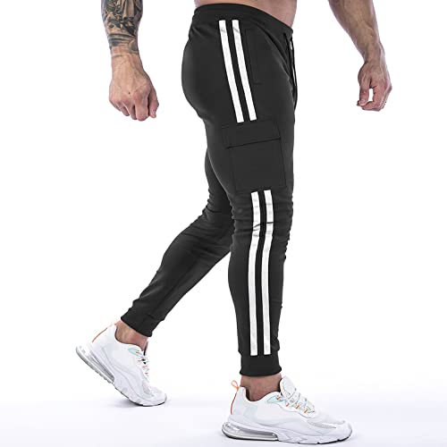 BOOMLEMON Men's Jogger Track Pants Athletic Slim Fit Gym Trousers Workout Training Tapered Sweatpants with Pockets2