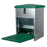 horizont Futterautomat Hühner Feedomatic mit Trittplatte, 5kg, verzinkt, Futterautomat für Hühner, ideales Hühner Zubehör, rattensicher, Futterspender Hühner