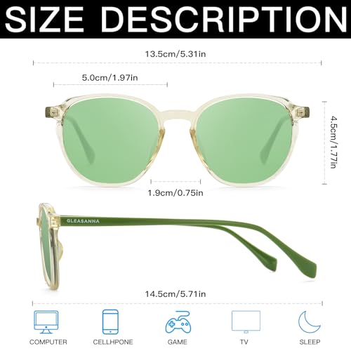 Image of Sleep Glasses for 99.9% Blue Light Glasses Dual AR Coatings Green Lens for Computer Gaming Reduce Eyestrain