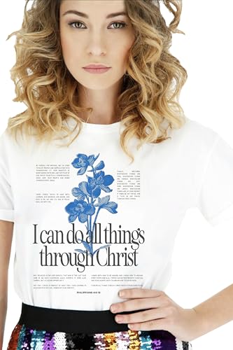 Image of VLAM Graphic Christ Quote Printed Roundneck T-Shirt for Women and Girls