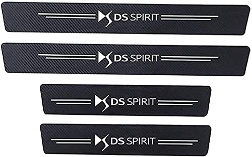 4 Pièces Fibre de carbone Protection de seuil de Porte pour Citroen DS3 DS4 DS4S DS5 DS, Anti Rayures RéSistante à l'usure Voiture Seuil Porte Plaques, avec Logo Cover