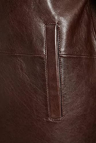 Image of Men's Big and Tall Four-button Lambskin Leather Car Coat
