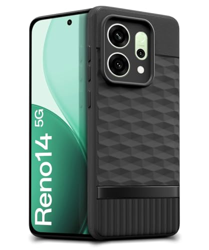 Image of WOW IMAGINE Silicone Back Cover for Oppo Reno 14 5G with Hexa Cube Design (Black)