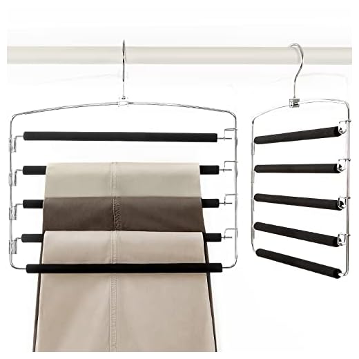 TOPIA HANGER Pants Hangers Slacks Hangers 2 Pack, Swing Arm Slack Hanger, Space Saving Non-Slip Foam Padded Closet Storage Organizer for Pants Jeans Trousers Skirts Scarf CT08B