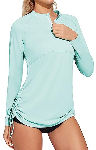 Image of Heathyoga Rash Guard for Women UPF 50+ UV Sun Protection Swim Shirt for Woman Long Sleeve Swimsuits Bathing Suit Tops