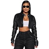 Features: The leather jackets for women has two zipper hand pockets at waist and long sleeve with zip cuff.It's convenient to keep personal effects like keys or cell phone.Side waist belt non-detachable.Notch lapel, asymmertrical zipper up closure Cr...