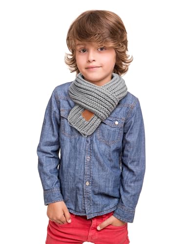 Zhanmai 2 Pcs Warm Kids Winter Knit Scarves Child Warm Scarf Neck Warmer for Toddlers Boys Girls3