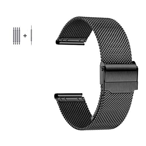 Watch Strap Stainless Steel Metal Bracelet Steel Strap Double Safety Clasp Quick Release Adjustable Length,Blue-21Mm Compatible with Watches