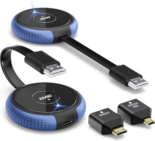 HDMI Wireless Transmitter und Receiver - AIMIBO HDMI funkübertragung 4K/5G Sender und -Empfänger, 100FT/30 m Bildschirmübertragung von Laptop/Kamera/TV Box auf Monitor/Projektor