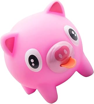 NUOBESTY Squeezing Pig Animal Squeeze Stick Out Slow Rising Piggy Screaming for Decompression Relief Pink Stongue Squeaky Doll Party Favors