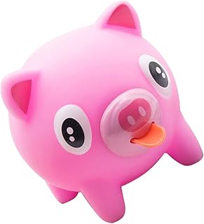 NUOBESTY Squeezing Pig Animal Squeeze Stick Out Slow Rising Piggy Screaming for Decompression Relief Pink Stongue Squeaky Doll Party Favors
