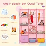 Zoom IMG-1 costway portatile guardaroba per bambini Zoom IMG-1 costway portatile guardaroba per bambini