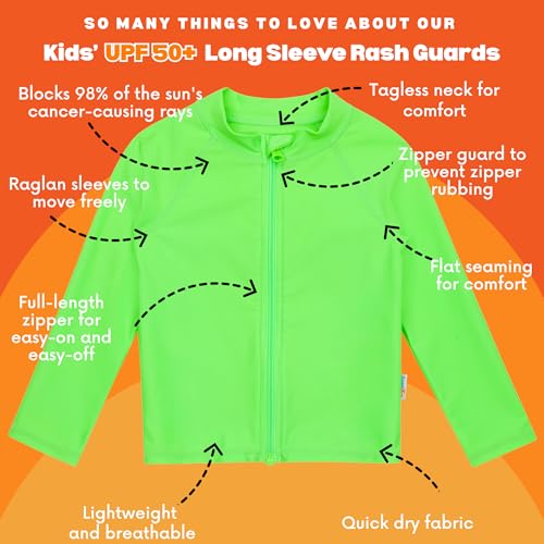 Image of SwimZip UPF 50+ Long Sleeve Rash Guard for Boys' and Girls' - Baby, Toddler, Kids