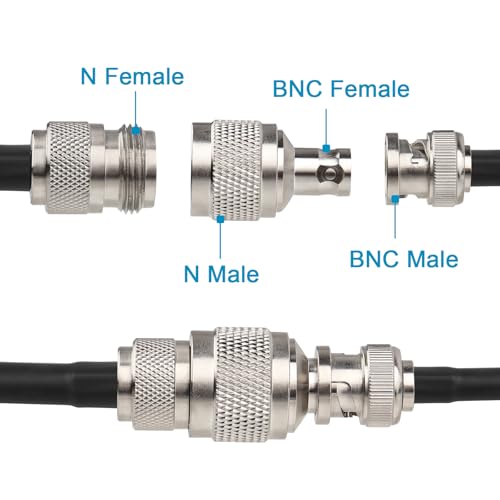 Adaptador N Macho a BNC Hembra 4 piezas miniatura 5