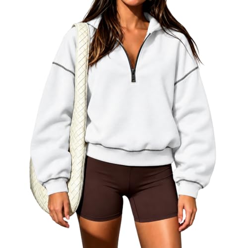 moolBeko Womens Quarter Zip Pullover Cute Crop Hoodie Athleisure Tops - image 1