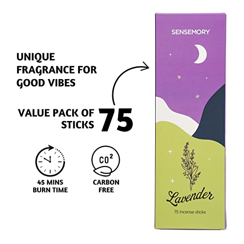 Non-Toxic Lavender Incense Sticks Pack Of 75, Aromatherapy Incense For Air Purifier,Natural Incense Sticks Organic, Incense Sticks Natural, Calming Incents-Sticks Gifts For Dad, Mom, Meditation Lovers #TOP5