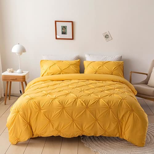 Housse de couette polyester infroissable ginger couleur unie style 3D lit simple