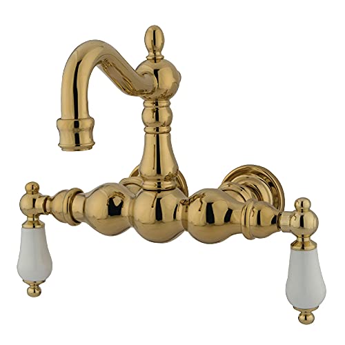 Kingston Brass CC1005T2 Vintage Clawfoot Tub Faucet, 3-3/8-Inch Center, Polished Brass