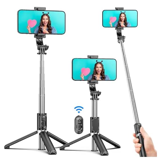 Selfie Stick Tripod, All in One Extendable & Portable iPhone Tripod Selfie Stick with Wireless Remote Compatible with iPhone 14 13 12 11 pro Xs Max Xr X 8 7, Galaxy Note10/S20/S10/OnePlus 9/9 PRO etc