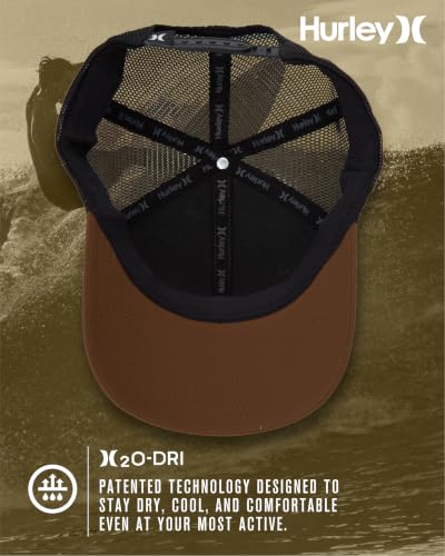 Image of Hurley Mens Trucker Hat Fairway Mesh Trucker Hat, Quick Dry Snapback | Structured Curved Bill Keeps You Cool with Breathable Panels, Adjustable Closure Delivers a Secure, Classic Fit