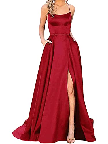 Onsoyours Brautjungfernkleider Damen Lang Spitze Ballkleid Applique Ärmelloses Neckholder Kleid Abendkleid Lang Standesamtkleid Abschlusskleid...