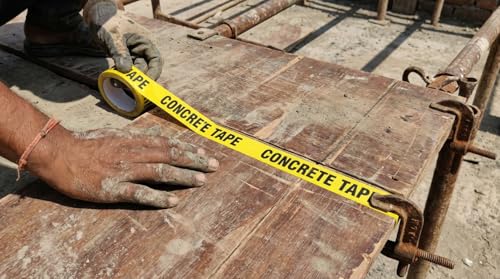 Image of (Pack Of 8 X 40 Meter Per Roll Shuttering Tape /Concrete tape /Bopp Tape Used In Slab For Construction Of Buildings & Multi Purpose Use (8, 40 Meter)