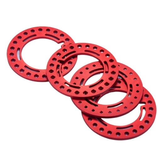 RCパーツ For Axial For Wraith For TRX-4 1/10 4PCS 2.2 インチ ビードロック ホイール アウター リング RC ロック クローラー カー アップグレード パーツ 改造アクセサリー(Red)
