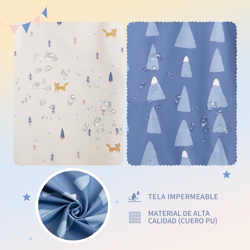 Miniatura 3 de Little Dimsum Babero Impermeable De Manga Larga, 2pcs Baberos Para Bebés, Baberos Para Bebés Impermeables, Delantales Pintados Para Nifos Para Ninos De 6 A 3 Anos, Montañas Nevadas Zorro