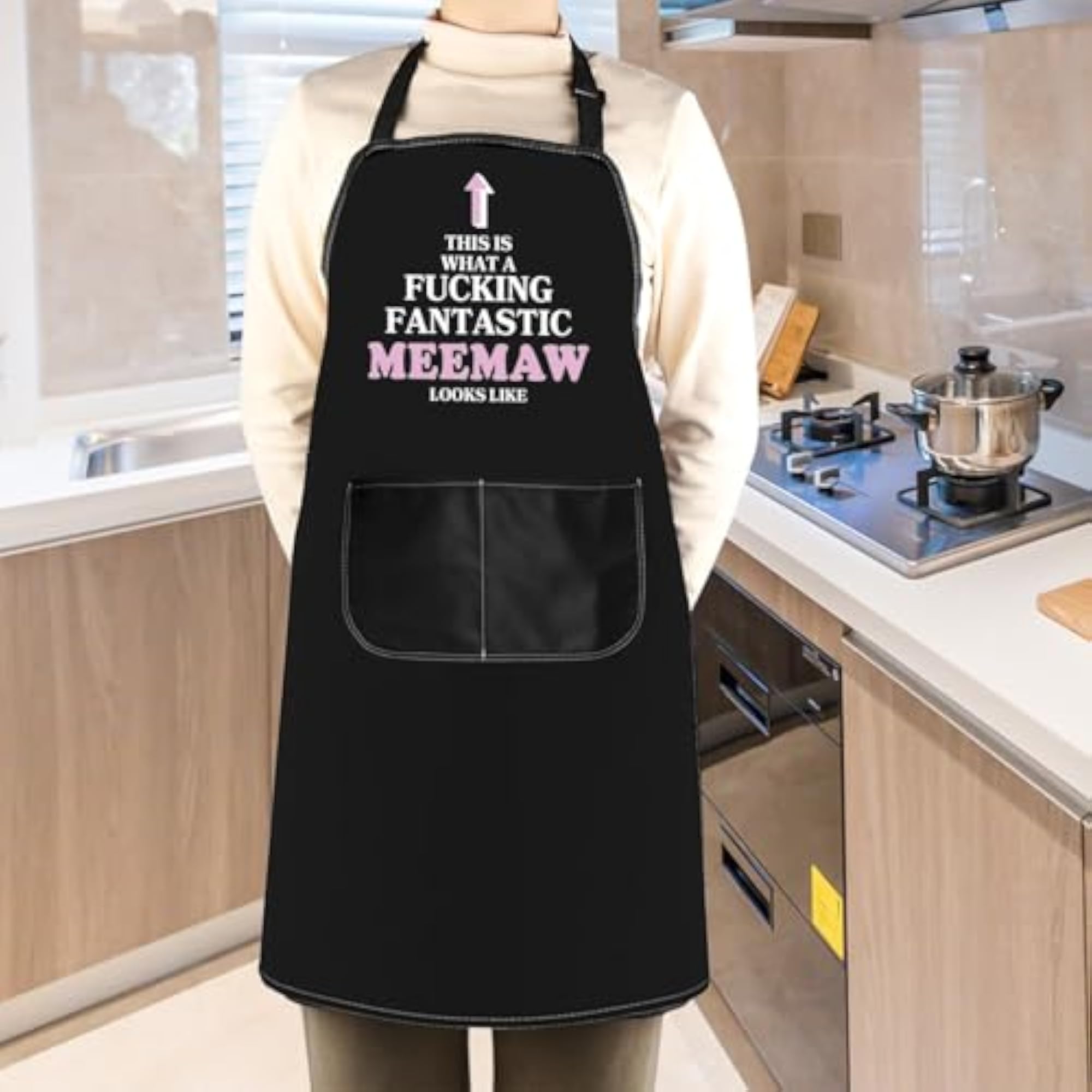 Meemaw Gift Kitchen Apron, Gift for Grandmothers