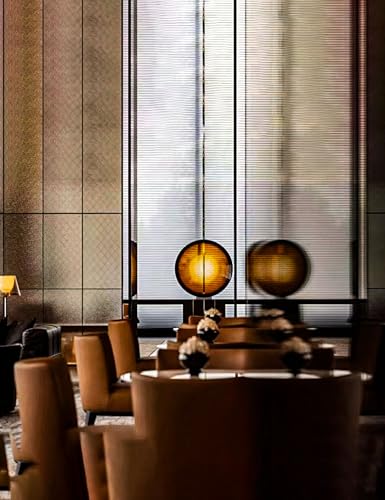 NEWKNG Luxury Acrylic Crystal Transparent Abstract Sculpture Insight, Modern Artistic Statue, Plano Concave Lens Shape, High-end Decor, Fashion Enjoy Life (Brown, 18" D x 5" W x18 H) - Image 3