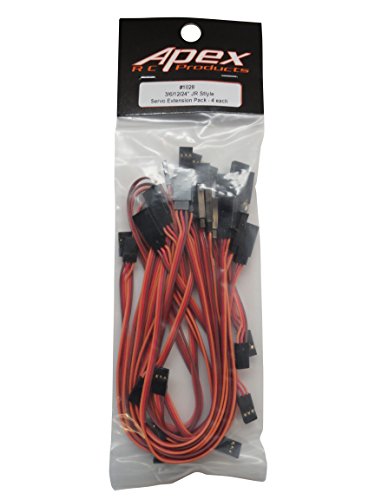 Apex Rc Products 3" 6" 12" 24" Jr/Spektrum/Hitec Style Servo Extension Variety Pack - 4 Each 1028 #TOP3