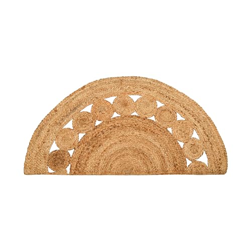 Tapete Boho Trenzado 1.5x3 ft Juta Natural Semicircular miniatura 7