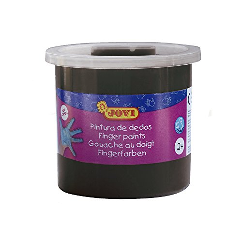 Jovi Estuche, 5 Botes con Pintura de Dedos, 125 ml, Color Negro (56030)